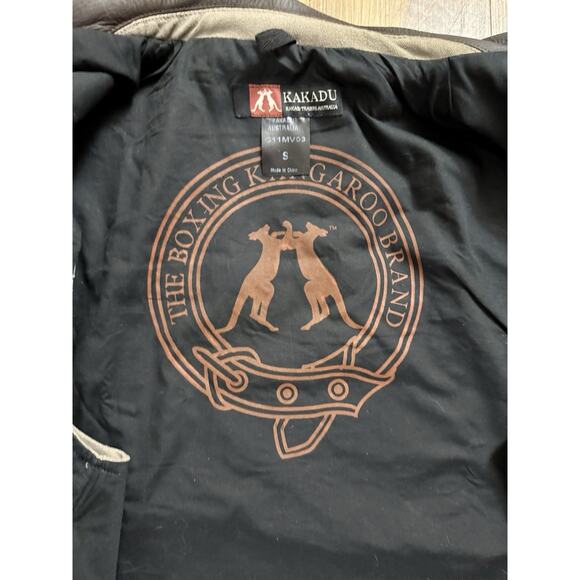 KAKADU Traders Australia Brown Concealed Carry Canvas Vest Leather Trim‎ S EUC - Picture 13 of 15